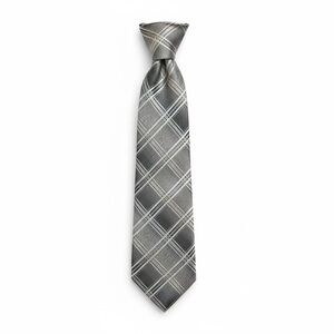 Sophisticated Black and Gray Plaid Men's Tie